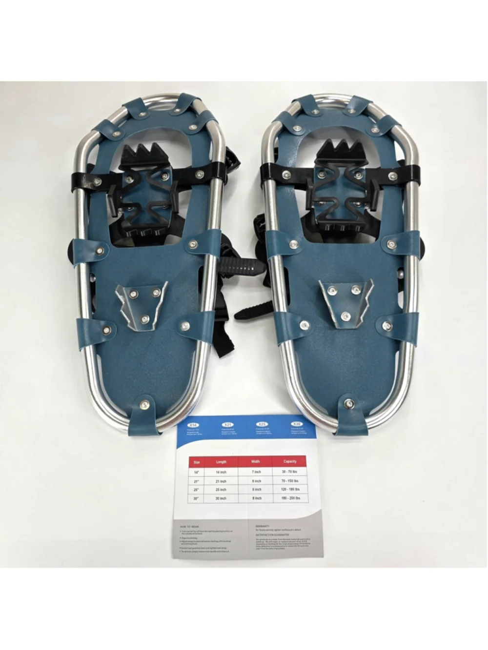 Gpeng X21 Snowshoes 21” 70-150 lb Teal Aluminum Winter Hiking Traction Bag - Picture 3 of 12